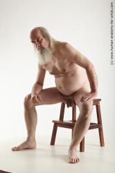 Nude Man White Sitting poses - simple Average Long Grey Sitting poses - ALL Realistic